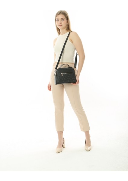 Siyah Desenli Business Style 3 Cepli Astarlı Deri Çanta fırsatları