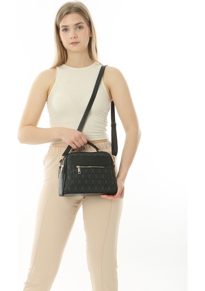 Siyah Desenli Business Style 3 Cepli Astarlı Deri Çanta indirimleri