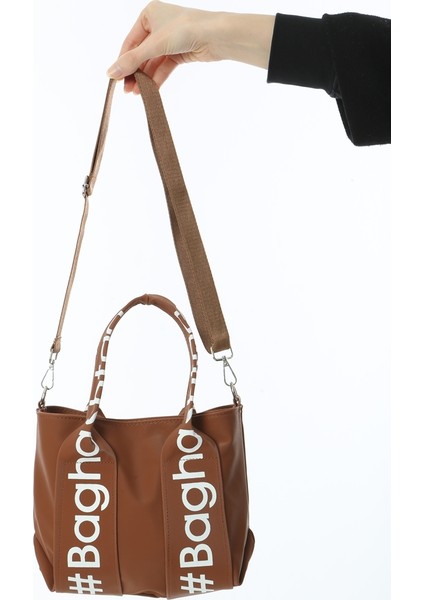 Taba Mini Su Geçirmez Kulp Yazılı Tote Çanta