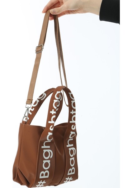Taba Mini Su Geçirmez Kulp Yazılı Tote Çanta