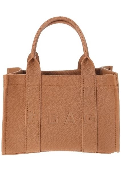 Kahverengi Deri Mini Tote Çanta