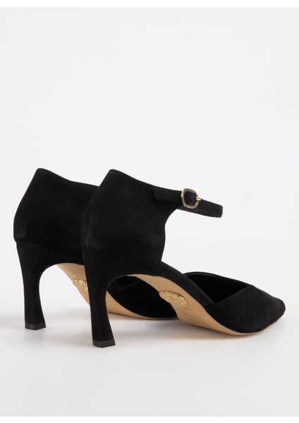 Süet Siyah Kadın Topuklu Ayakkabı D-Clıona modelleri