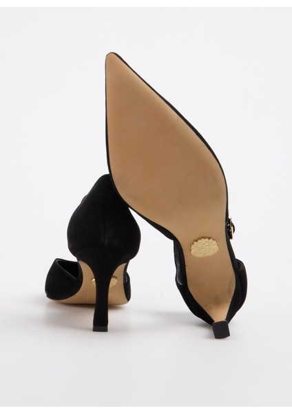 Süet Siyah Kadın Topuklu Ayakkabı D-Clıona fırsatları