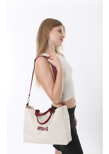 #BagSeries Bordo Kanvas Tote Çanta