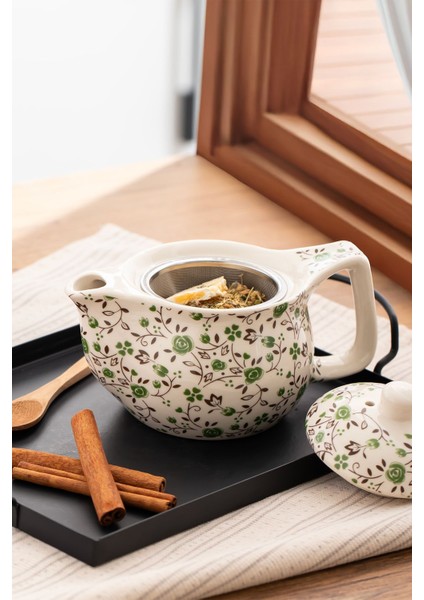 DEM-132 Isıya Dayanıklı Porselen Demlik Bitki Çayı Demliği 400 ml