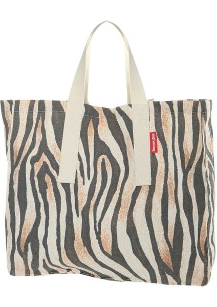 Leopra Baskılı Gabardin Bez Çanta