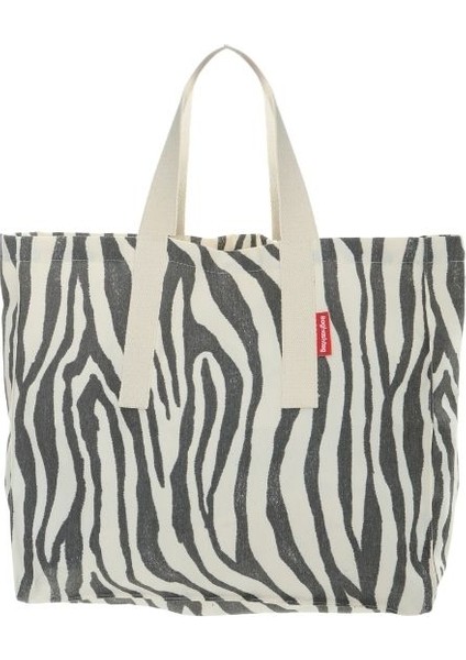 Zebra Baskılı Gabardin Bez Çanta