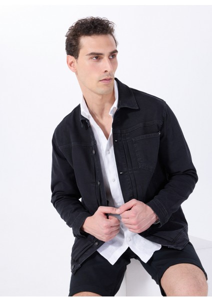 Siyah Erkek Denim Ceket M5SM-CKT1023