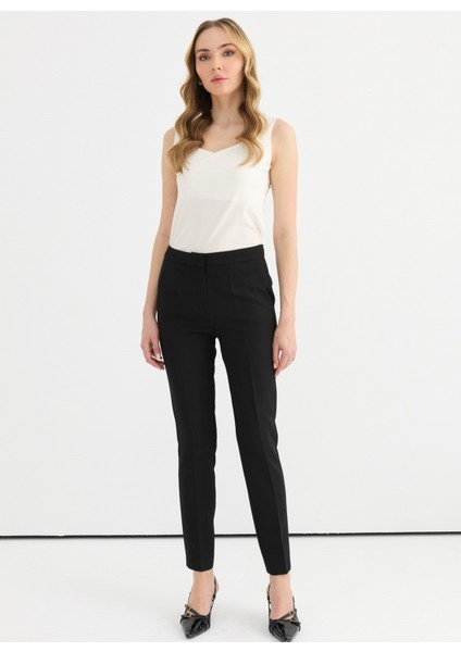 Normal Bel Standart Siyah Kadın Pantolon 25YSL5349