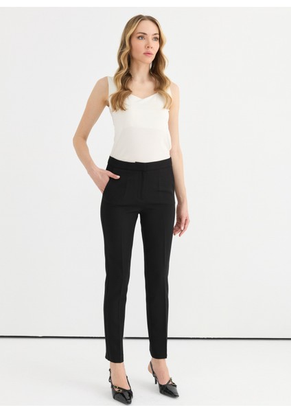 Normal Bel Standart Siyah Kadın Pantolon 25YSL5349 fiyatları