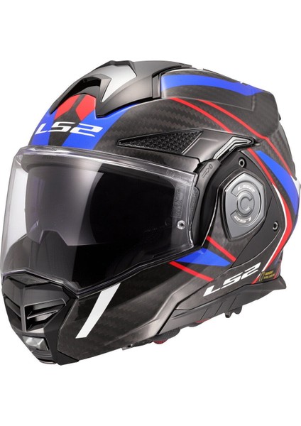 Advant x Karbon Future Iı Çenesi Arka Açılan Kask (Beyaz-Mavi)