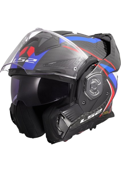 Advant x Karbon Future Iı Çenesi Arka Açılan Kask (Beyaz-Mavi) modelleri