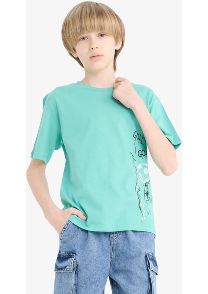 Erkek Çocuk Bisiklet Yaka Baskılı Kısa Kollu Tişört F0183A825SM modelleri