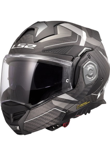 Advant x Karbon Horizon Çenesi Arka Açılan Kask (Mat Gümüş-Gri)