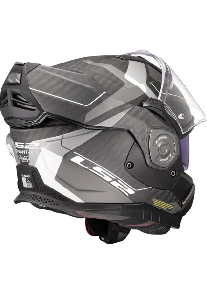Advant x Karbon Horizon Çenesi Arka Açılan Kask (Mat Gümüş-Gri) modelleri