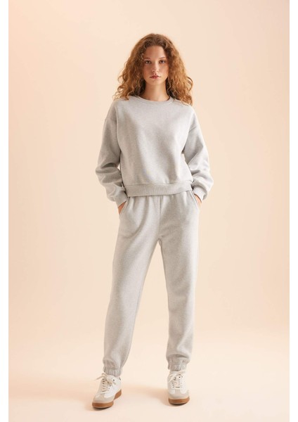 Regular Fit Normal Kalıp Basic Düz İçi Kalın Polarlı Eşofman Takımı D8022AXNS