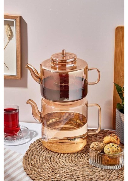 Tobby Amber Borosilikat Çaydanlık 1.1l 1.75L
