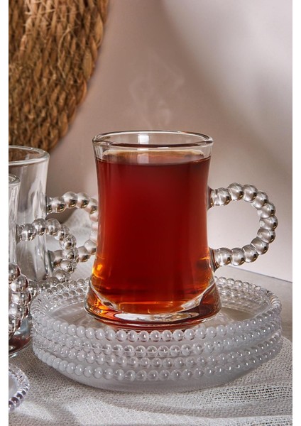 Pearl 12 Parça Boncuklu Cam Çay Takımı 180 ml Çay Seti modelleri
