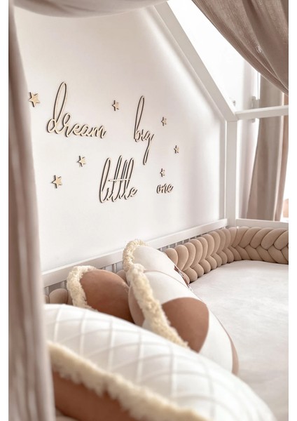 Dream Big Little One - Büyük Küçük Bir Rüya Gör - Yazılı Bebek Çocuk Odası Aksesuarı Hediyelik fiyatları