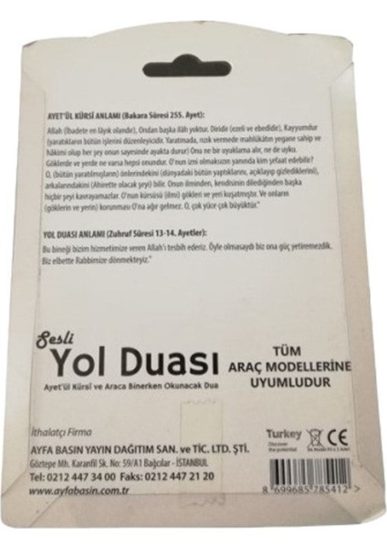 Sesli Yol Duası Araç Kiti Araca Binerken Okunacak Dua Araç Içi Aksesuar modelleri