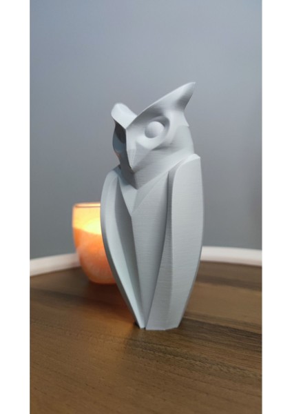 Beyaz Modern Baykuş Dekorasyon Hediyelik Biblo Plastik 16 cm fırsatları