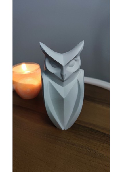 Beyaz Modern Baykuş Dekorasyon Hediyelik Biblo Plastik 16 cm indirimleri