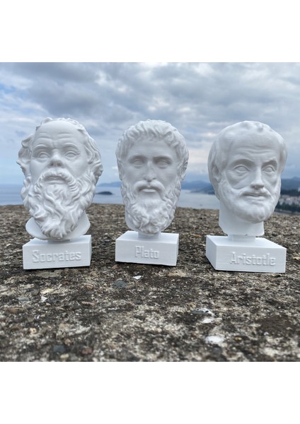 Sokrates Platon Aristo 3'lü Büst Set Antik Yunan Filozofları Ev Kitaplık Dekor modelleri