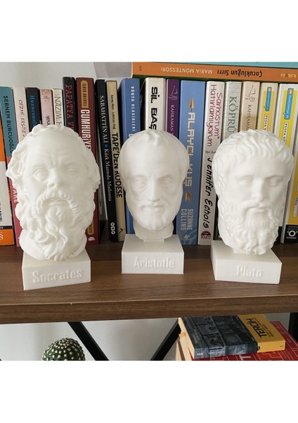 Sokrates Platon Aristo 3'lü Büst Set Antik Yunan Filozofları Ev Kitaplık Dekor fırsatları