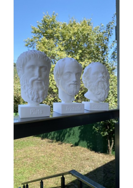 Sokrates Platon Aristo 3'lü Büst Set Antik Yunan Filozofları Ev Kitaplık Dekor indirimleri