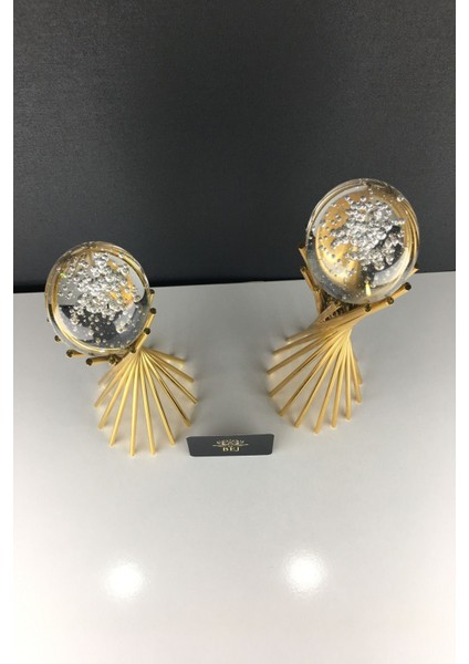 Gold Kabarcık Küre 2'li Metal Biblo Obje Ev Aksesuar Masa Konsol Orta Sehpa Dresuar Salon Ofis Deko fırsatları