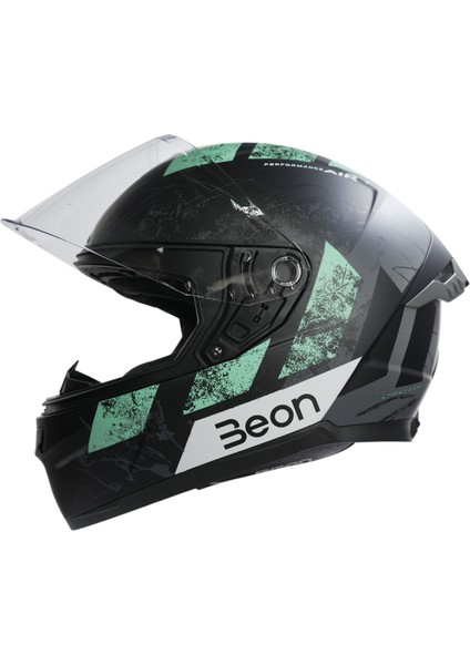 B-507 Full Face Motosiklet Kaskı FF06 Siyah/yeşil/gri fiyatları