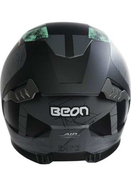 B-507 Full Face Motosiklet Kaskı FF06 Siyah/yeşil/gri modelleri
