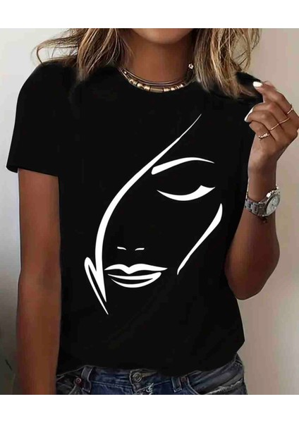 Yüz Baskılı Özel Tasarım Oversize Tshirt