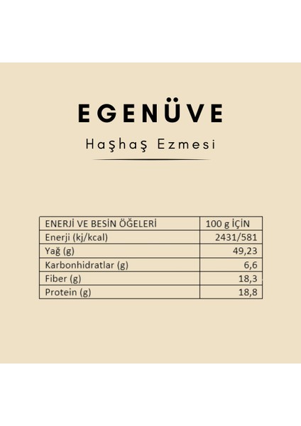 Nüve Haşhaş Ezmesi