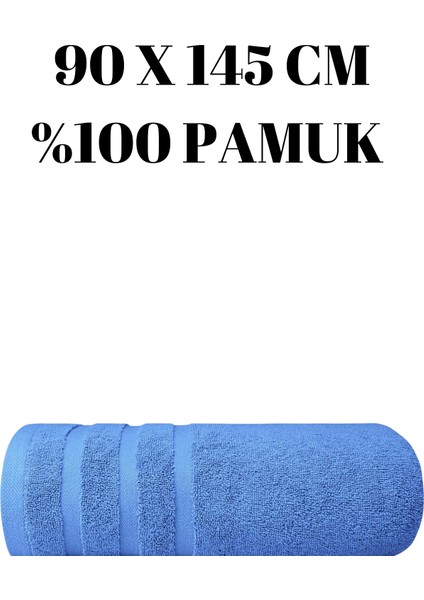 Bir Adet Banyo Duş Havlu Seti %100 Pamuk Çizgi Desenli 90 x 145 cm