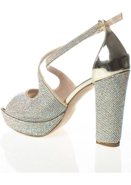 Kadın Moda Şık Gold Topuklu Zarif Tasarım Yüksek Topuk Düğün Nişan Gece Abiye Ayakkabısı modelleri