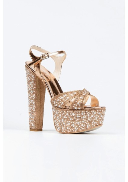 Kadın Moda Ayna Full Inci Taşlı Çapraz Klasik Topuklu Platformlu Düğün Nişan Gece Abiye Ayakkabısı fiyatları
