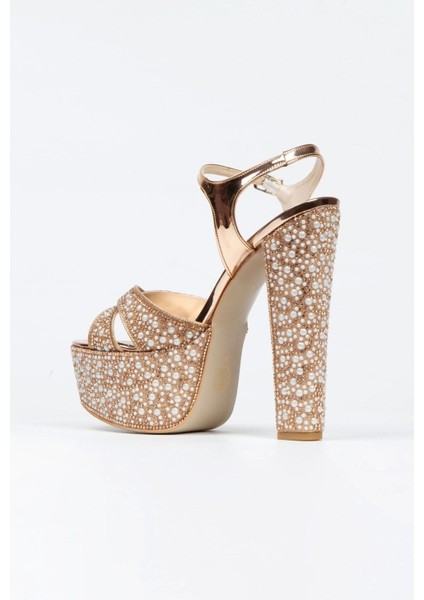 Kadın Moda Ayna Full Inci Taşlı Çapraz Klasik Topuklu Platformlu Düğün Nişan Gece Abiye Ayakkabısı modelleri