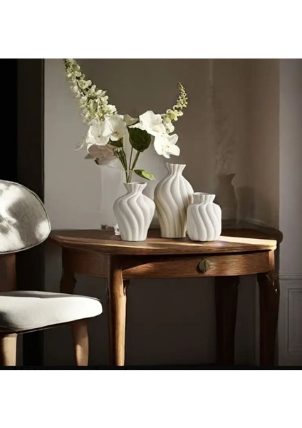 Su Dalgası Modeli Bohem Vazo Set/ Dekoratif Vazo Set fiyatları