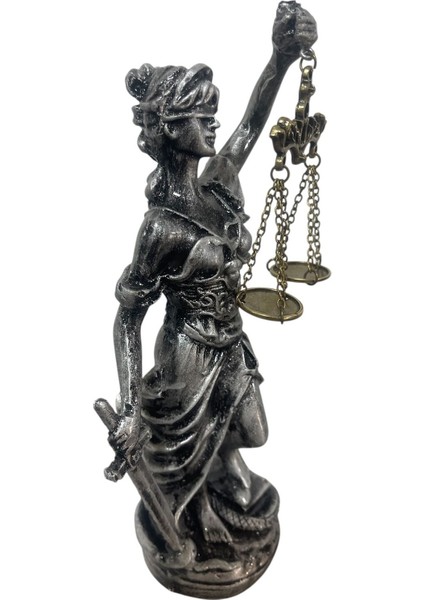 Adalet Terazisi Gümüş Renginde 23 cm Themis Heykeli fiyatları