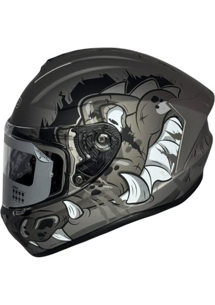 Full Face Motosiklet Kaskı Nardo Grey Croco X2