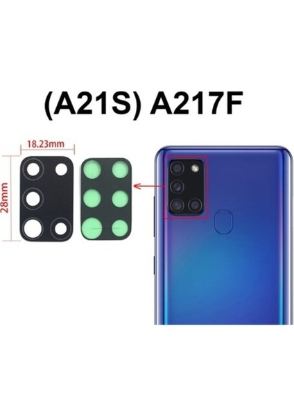 Samsung A21S (SM-A217) Uyumlu Kamera Camı Kamera Lensi