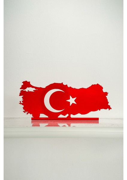Türk Bayrağı Türkiye Haritası Masa Süsü, Dekoratif Obje Biblo, Ofis Ev Dekorasyon, Masa Üstü Dekor indirimleri