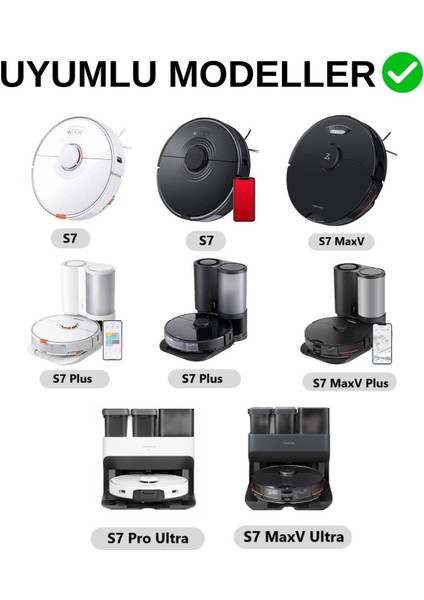 Roborock S7 Maxv, S7 Maxv Ultra Uyumlu 1 Adet Ana Fırça