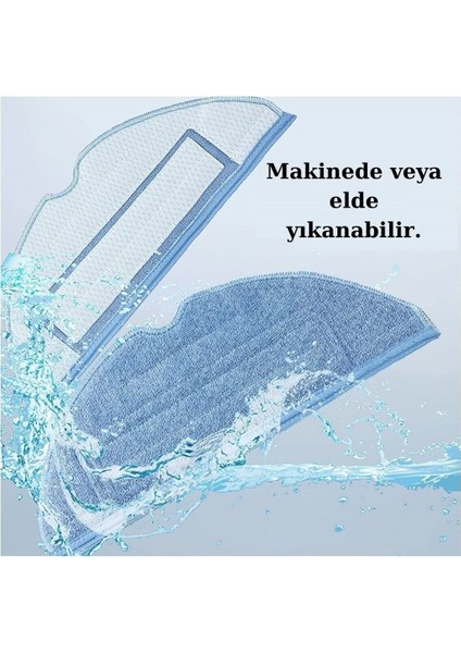 Roborock S7 Maxv, S7 Maxv Ultra Uyumlu 4 Adet Mop Fiber Bez Paspas