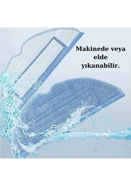 Roborock S8, S8 Pro Ultra, S8 Plus Uyumlu 6 Adet Mop Fiber Bez Paspas-Yüksek Kaliteli