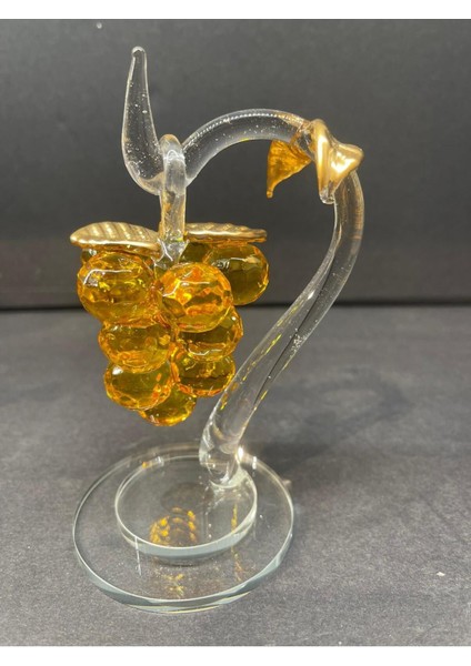 Dekoratif Kristal Cam Tekli Salkım Üzüm Sarı-Gold modelleri