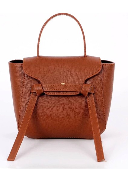 Pina Taba Dikiş Detaylı Mini Baget Kadın Omuz Çantası