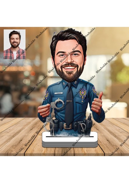 Emniyet Mensubu Polis 3D Ahşap Biblo,sevgiliye Hediye,doğum Gün