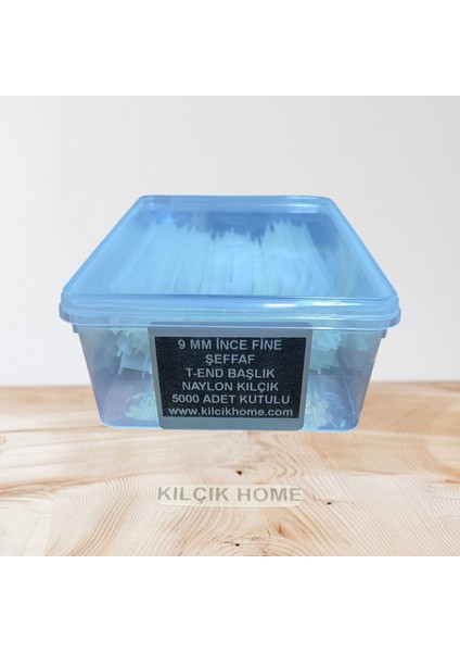 9 mm Fine Ince Şeffaf T-End Naylon Kılçık 5000 Adet